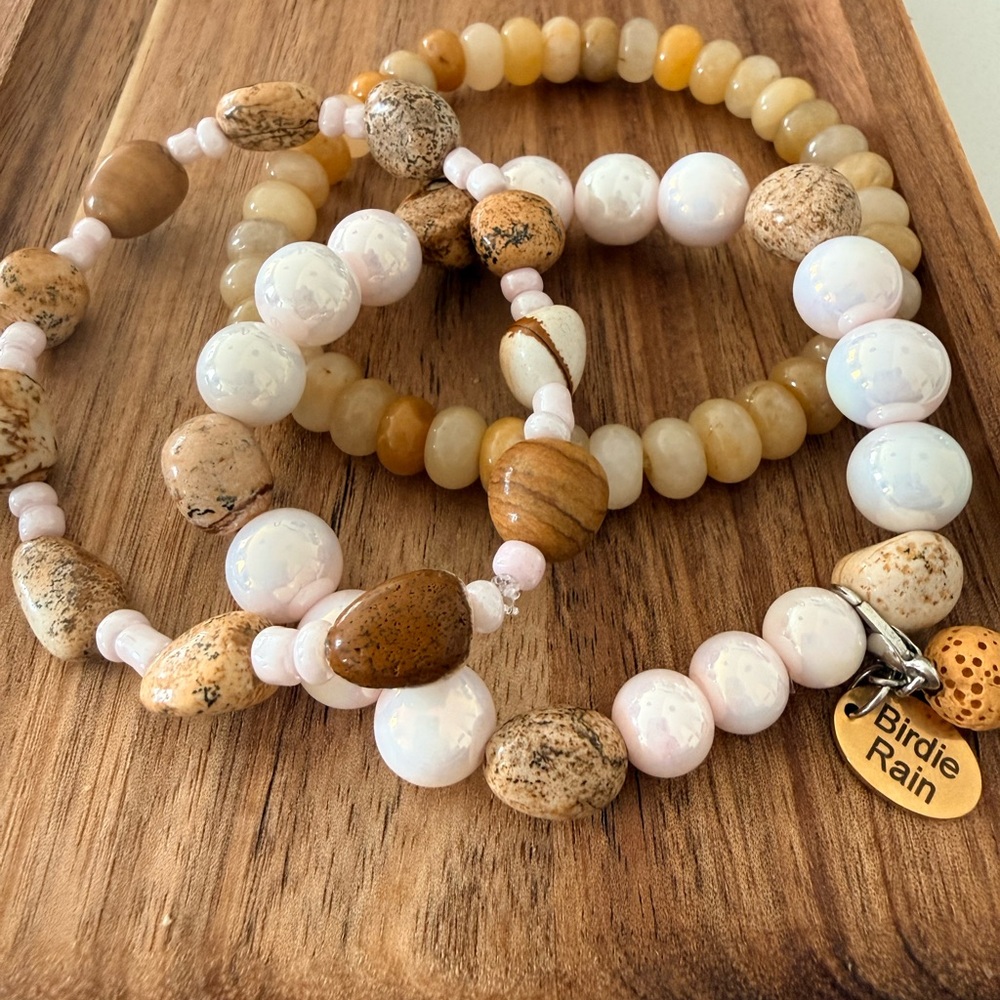 Natural Stone Bracelet Trio